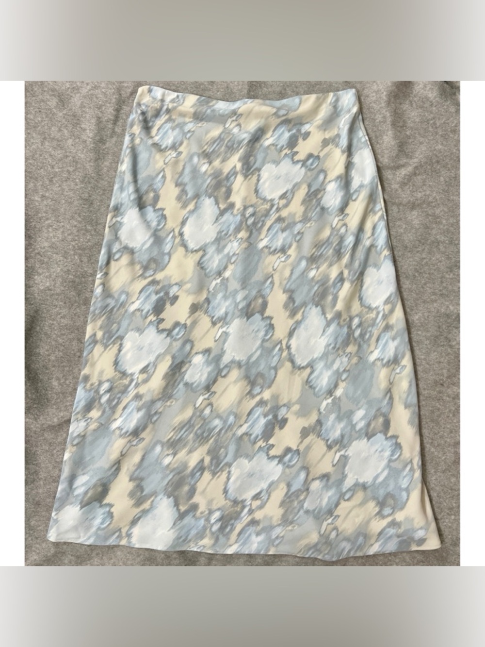 Calvin Klein light blue & cream printed A-Line skirt US Women’s Large L EUC